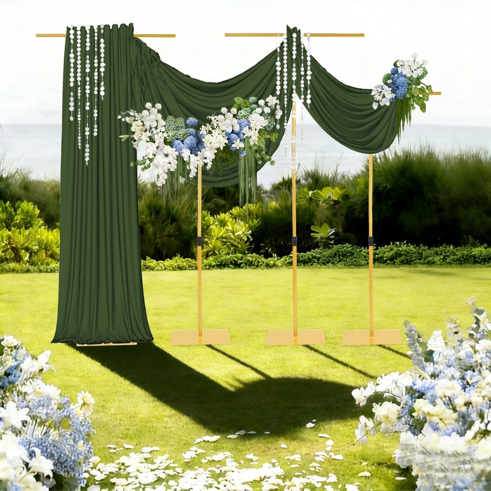 ‌4* Wedding Backdrop Stands Metal Tabletop Height Adjustable Backdrop Stand Gold