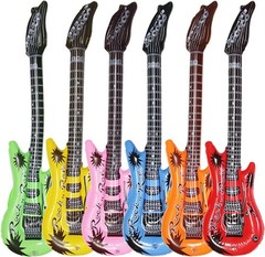 Assorted Color Inflatable Guitars – Waterproof 6-Pack for Vibrant Celebrations