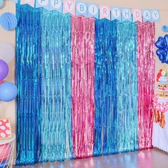 Lightweight Cartoon-Themed Fringe Curtains, 2 Pack – Ideal for Kids’ Birthdays