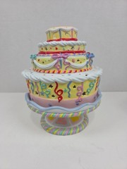 Partylite Birthday Celebration Cake & Base Porcelain Tealight Candle Holder 7.5″