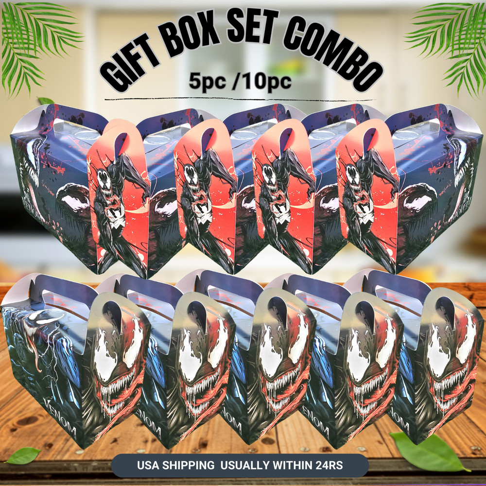 VENOM GIFT BOX bracelet party supplies decoration balloons theme birthday idea