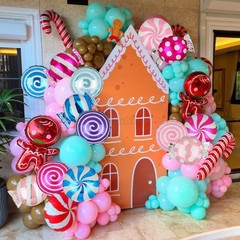 13 Pcs Sweet Candy Balloons Foil Set 18 Inch Mylar Lollipop Candy Land Balloo…