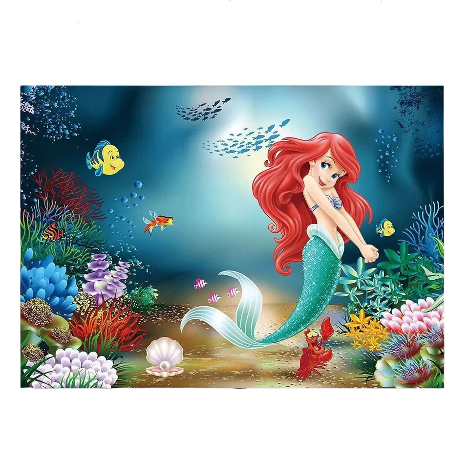 Mermaid Princess Background Under The Sea-Little Mermaid Fairy Tale Backdrop