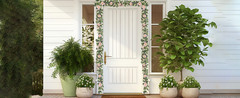 2 Pcs Pink 6.6Ft Artificial Eucalyptus Flower Garland with Fake Rose Flower Vine