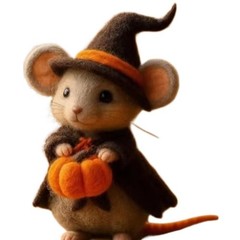 Handmade Wool Felt Mouse Figurine 2CUnique Halloween Gift Hot-