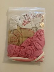 36pc Pink White Bow Coquette Balloons & Hanging Swirl Birthday Decorations Decor