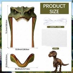 Dinosaur Party Decorations Door Banners Dinosaur Theme Porch Sign Backdrop Ph…