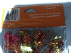 Decorative Foil Centerpiece – Red and Copper Leaves, 19″