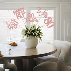 15-Pack Glitter 80th Birthday Centerpiece Sticks Cheers to 80 Years Decor