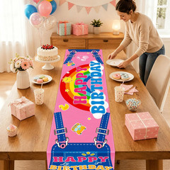 Girls Happy Birthday Party Table Runner English Teacher Birthday Party Decor Car