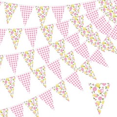 5 Pcs 49 ft Lemon Gingham Banner Pink Yellow Lemonade Checkered Party Decorat…