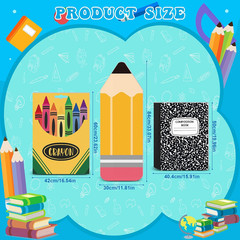 3 Pcs Back to School Decorations Pencil Notebook Cardboard Cutouts Crayon Box St