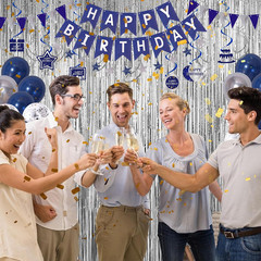 Blue Birthday Decorations for Men, Birthday Party Decorations for Men Women Boys