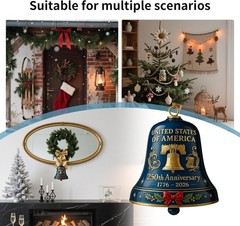 Celebrate 250th Anniversary with 2 Pack of Patriotic Acrylic Bell Ornaments