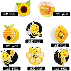 Honey Bumble Bee Hanging Swirl Decorations, 32PCS Bee Party Decorations Foil