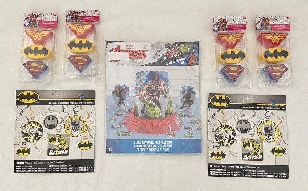 59 PCS Marvel DC Super Hero Birthday Party Decorations Favors Supplies NEW