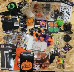 Bulk Halloween Decorations Set of 37 Pc, Decorating Party Pack, Spiders, Skull.