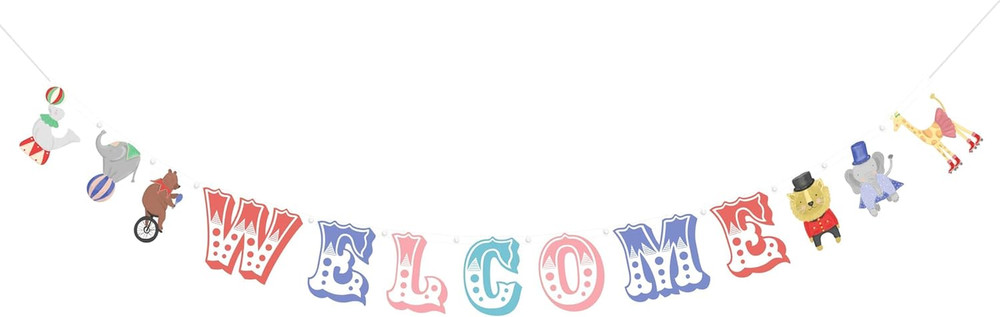 Circus Theme Party Decorations Carnival Welcome Banner Kids Birthday Decorations