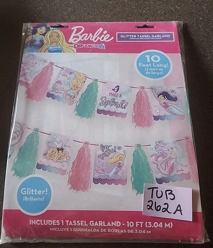 Barbie Mermaid Dreamtopia Glitter Tassel Garland Party Decoration