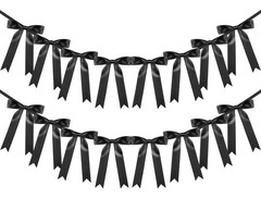 Senqiclound 2 Pack Large Bow Garland Banner, 6.7ft Pre-Strung Satin Ribbon De…