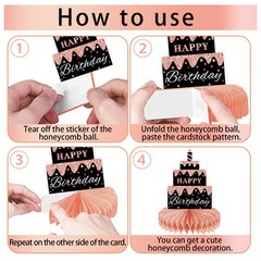 10Pcs Rose Gold 50th birthday decorations Honeycomb Centerpieces for women
