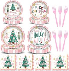 Holly Jolly Nutcracker Christmas Disposable Tableware (Plates, Napkins, Forks)