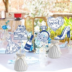 Something Blue Bridal Shower Centerpiece Stick Wedding Table Decor 16 PCS