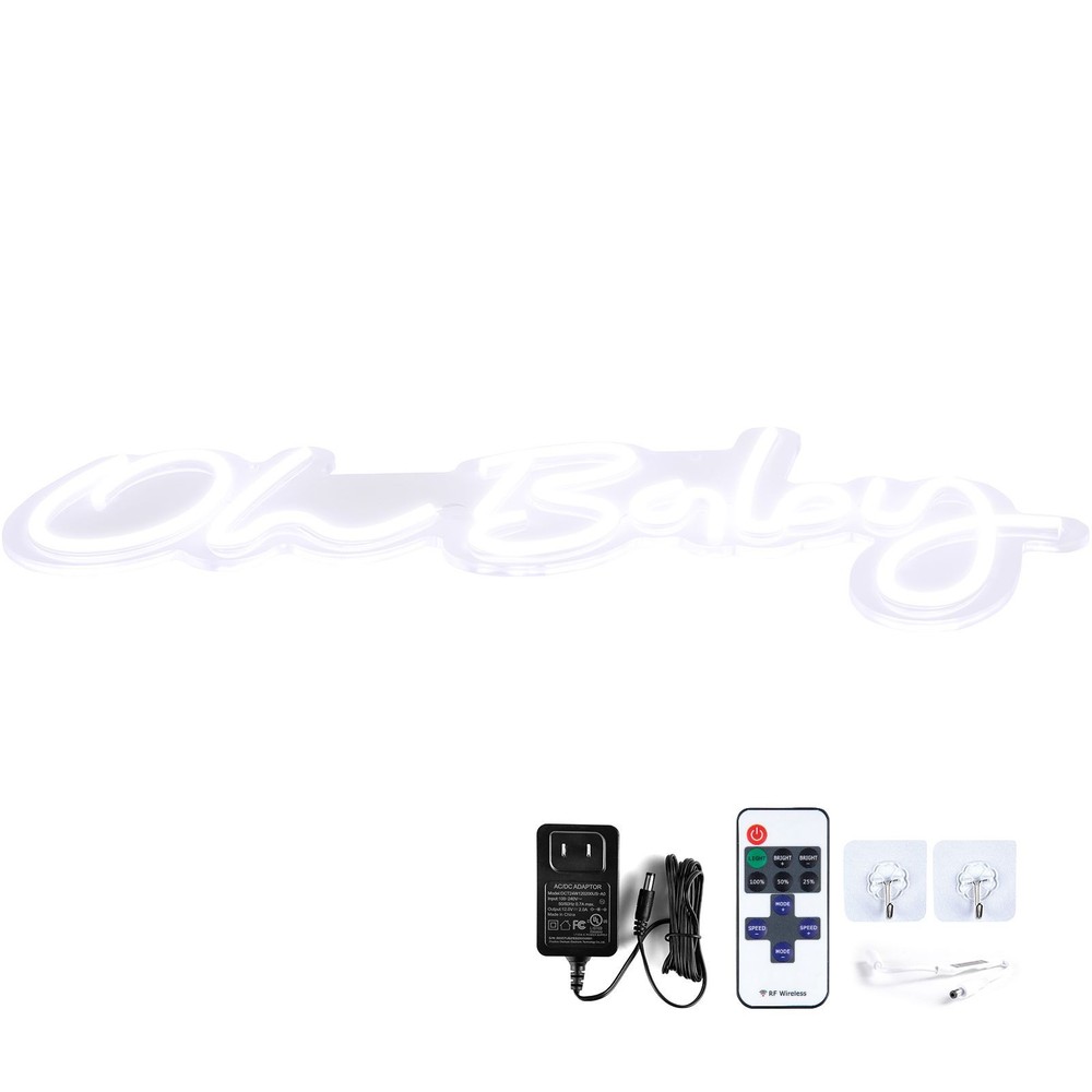 Neon Sign with Remote and Dimmable Switch, 23.5×12 Inches, Warm White