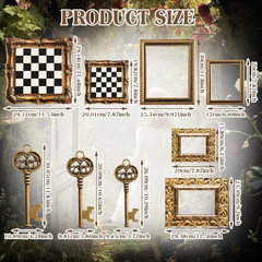 24 Pcs Wonderland Tea Party Decoration Vintage Hanging Ornaments Clock Playing C