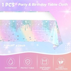 Iridescent Diamond Birthday Party Supplies Decorations, Disposable Holographic