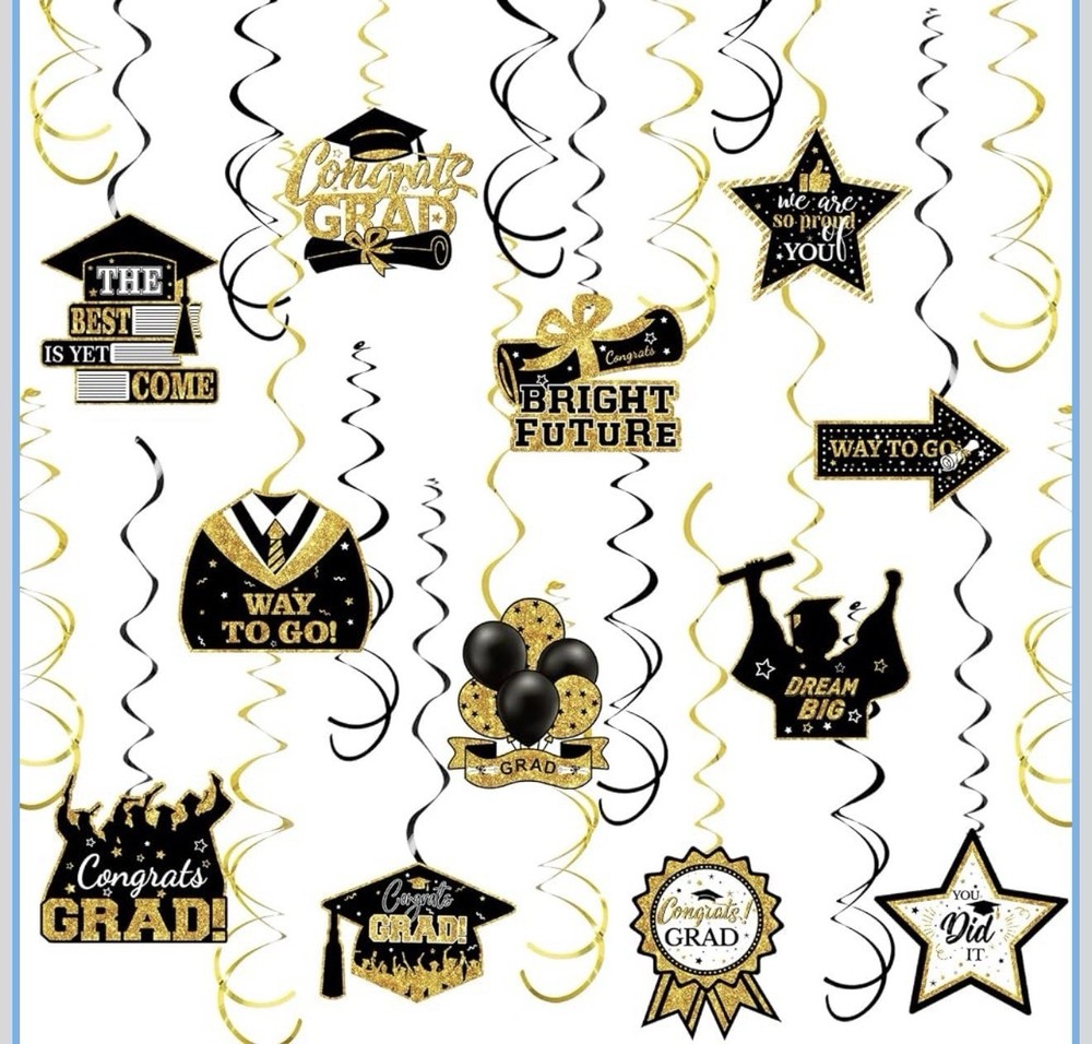 36 Pieces Graduation Decorations – Graduation Hanging Swirl Congrats