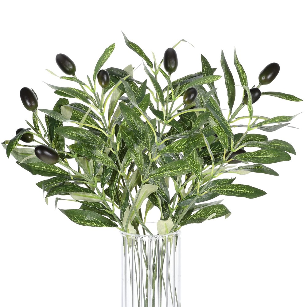 JJUNW 5 Pcs Artificial Plants 11 inches x 5.3 x 0.7 inches, Green