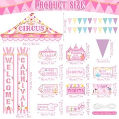 Carnival Circus Porch Banner Decorations Circus Party Awning Hanging Banner