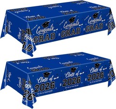 Graduation Decorations 2026, Class of 2026 Graduation Tablecloth, 2 Pack Disposa