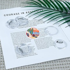 JDBZYDM 14 Pcs Clear Round Acrylic Button Pin Badge Blank Transparent Circle …