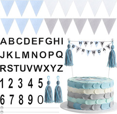 94 Pcs Personalized Felt Triangle Bunting Cake Banner Set, DIY Handmade Flag Ban