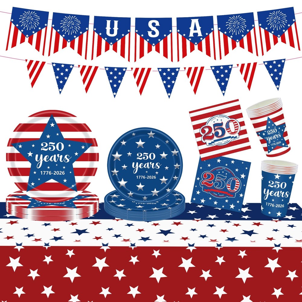 FLUUZE 250 Anniversary USA Merchandise, 4th of July Red, White, Blue