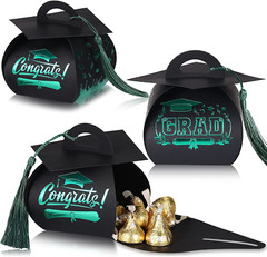 30 Pcs Graduation Cap Gift Box Party Favors Candy Box with Tassel