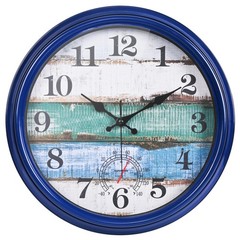 Large Outdoor Clock Waterproof with Thermometer Vintage Rustic Coastal Clock …
