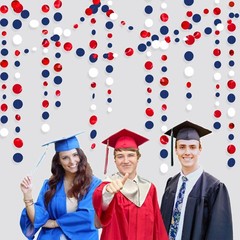 46 Ft Navy Blue Red White Circle Dots Garlands Royal 46 feet,