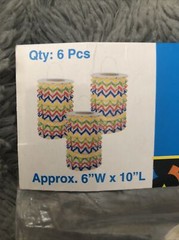 Set Of 6 Chevron Pattern Bright Paper Lanterns – Party Decorations Rainbow