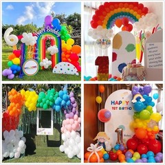 412pcs Rainbow Balloon Arch Kit Assorted Colors 18 12 10 5 Inch, Different Si…