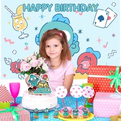 Hangyodon Party Supplies Party Decoration Set Balloons Cake Toppers Banner