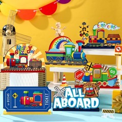 6 PCS Railroad Train Crossing Theme Centerpieces Party Decorations Birthday