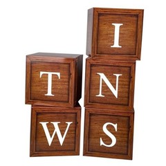 Twins Baby Shower Decorations Baby Boxes with Letters 5pcs Wood Baby Brown