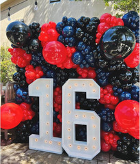 Red and Black Balloons Garland Arch Kit with Stars 200Pcs – 5 10 12 18 22Inch Ba