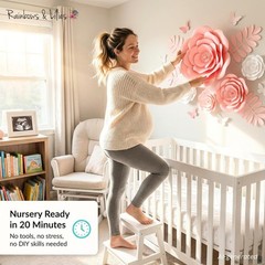 Large Reusable Paper Roses for Girls Room – 15pc Set