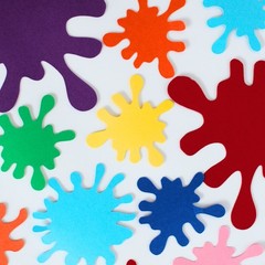Primary Colored Paint Splatter Cutouts Art Party Teacher Decorations Birthday