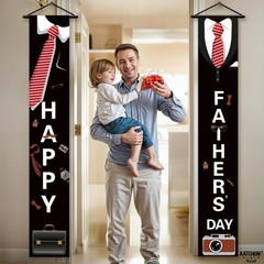 Black Happy Fathers Day Banner – XtraLarge, 72×12 Inch | Tuxedo Hanging Happy