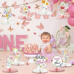 Baby in Bloom Baby Shower Honeycomb Centerpieces 12Pcs Spring Floral Table To…
